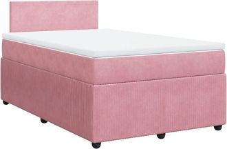 vidaXL Vidaxl - Cama Box Spring Con Colch&oacute;n Terciopelo Rosa 120x200 Cm