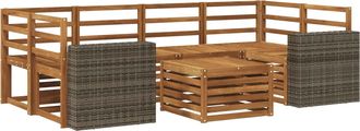 vidaXL Conjunto De Sof&aacute;s De Exterior 7 Uds. Natural Vidaxl