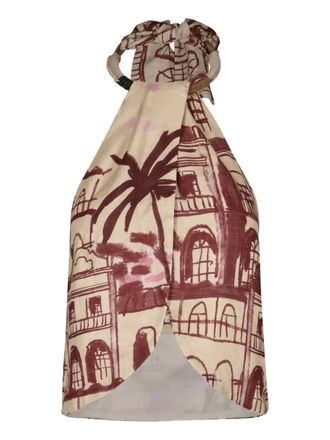 Johanna Ortiz The Root printed halterneck top - Neutrals