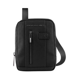 Piquadro Messenger Bags, male, Black, Size: ONE SIZE Mens crossbody bag in fabric