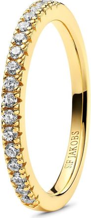 Sif Jakobs Jewellery Ring Ellera in 18K Gold Plated/white at Nordstrom, Size 8.5