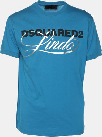 Dsquared2 Blue Jersey Logo Print T-Shirt