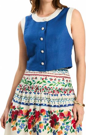 Tyler B&ouml;e Sallie Button Front Top In Blue