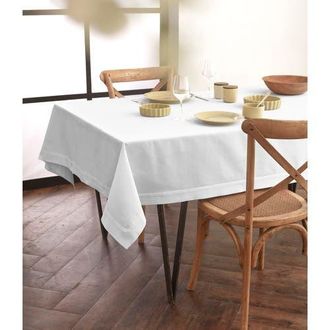Solino Home Cotton Linen Plain Tablecloth for Dining Table, Holiday and Everyday Dining Table Decor - Dru in White at Nordstrom, Size Xx-Small