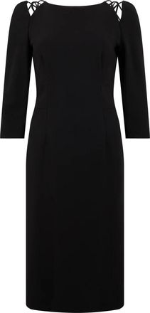 Alberta Ferretti Midi jurk met details op de schouders - Dames - Casual kleedjes - Zwart - S - Leer - Kleedjes