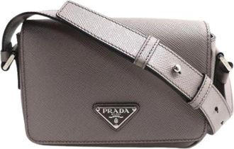 Prada Pre-owned Vintage Schoudertas - Dames - Vintage Schoudertas - Grijs - ONE Size - Leer - Vintage