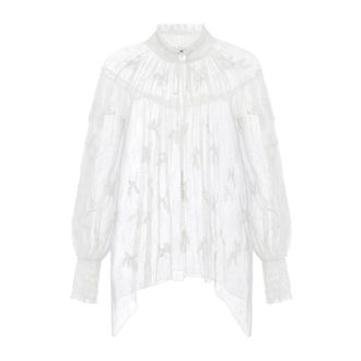Elisabetta Franchi Dames, Blouses & Shirts, Beige, Maat: XL Zijde