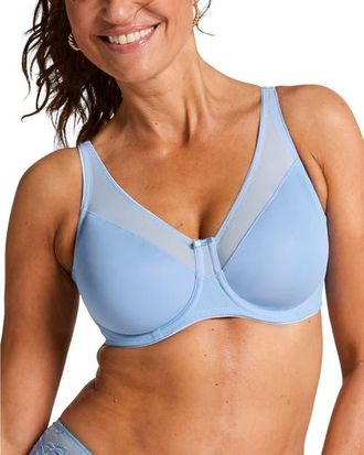 Hunkem&ouml;ller Nina Non-Padded Underwired Minimizer Bra in Bel Air Blue at Nordstrom, Size 34Ddd