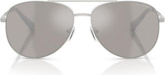 Michael Kors Perledo 58mm Pilot Sunglasses in Silver /Silver Mirror at Nordstrom