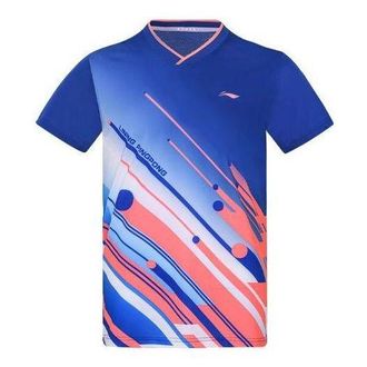 Li-Ning National Team Table Tennis Jersey T-Shirt Blue AAYS017-3