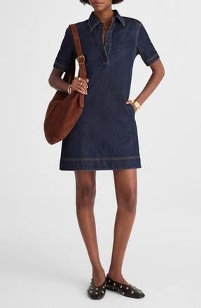 Madewell Denim Popover Minidress in Rinse Wash at Nordstrom Rack, Size Xx-Small