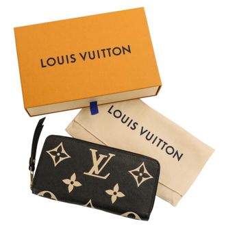 Louis Vuitton Beige Black Monogram Empreinte Long Wallet (Bi-Fold) (Pre-Owned)