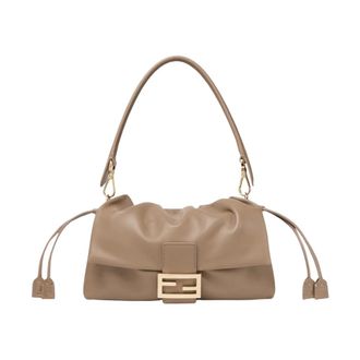 Fendi Baguette Soft Medium Tas - Dames - Tassen - Bruin - Maat: ONE Size Leer