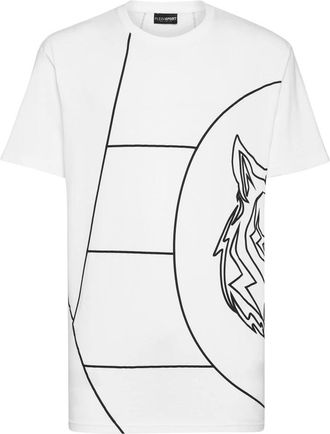 Plein Sport T-shirt Ronde Hals SS Tiger Court Edition - Heren - Sport - Wit - Maat: 2XL Katoen