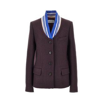 Dries Van Noten Cloth jacket with ribbed collar Woman 38