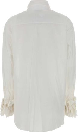 Jil Sander Muslin with Ruffled Cuffs Shirt - White