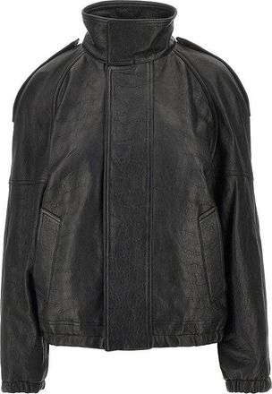 Saint Laurent Padded leather oversized jacket Woman 34