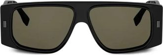 Fendi FF Squared Zonnebril - Heren - Zonnebrillen - Zwart - 56 MM - Accessoires