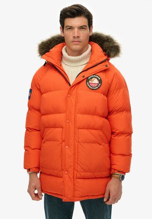 Superdry Steppjacke SUPERDRY EVEREST LONGLINE BAFFLED PARKA, Herren, Gr. XXL, bold orange, Web, Obermaterial: 100% Polyester, unifarben, oversize, Jacken Stepp