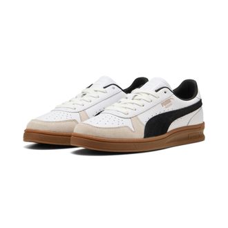 Puma Sneaker PUMA INDOOR, Damen, Gr. 38,5, schwarz-weiss (puma wei&szlig;, puma schwarz, gum), Leder, unifarben, Schuhe Sneaker