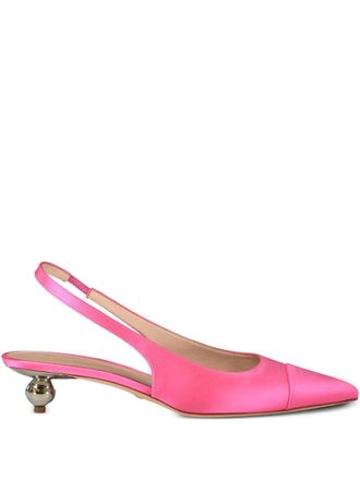 Giambattista Valli 35mm satin slingback pumps - Rosa
