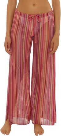 BECCA by Rebecca Virtue Seaside Side Slit Cover-Up Pants in Apple/Tan at Nordstrom, Size Medium