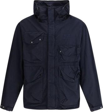 C.P. Company Light Jackets, male, Blue, Size: M Urban Waterproof Jacket with Adjustable Hood