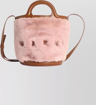 Marni tropicalia faux fur bucket tote