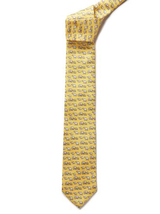Oliver Brown Italian Silk Elephant Tie - Yellow