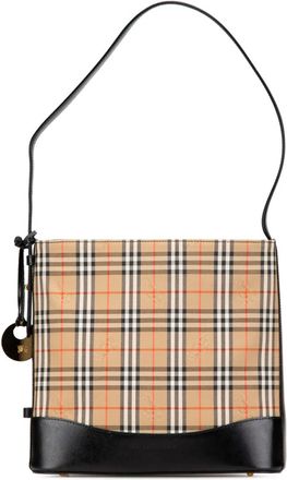 Burberry Borsa a spalla in tela con motivo Haymarket Check 2000-2017 - Marrone