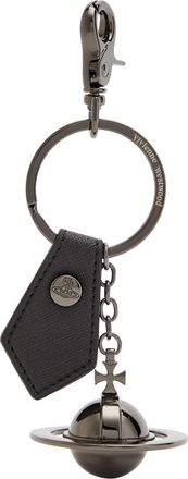 Vivienne Westwood 3D Orb Gunmetal Keyring - Black - One Size