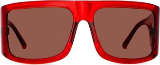 Linda Farrow Andre oversized-frame sunglasses - unisex - Cellulose Acetate - One Size - Red