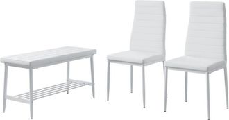 Vicco Banco Y Silla Grand, Blanco, 85 X 46.5 Cm Juego De 3 Piezas, Vicco