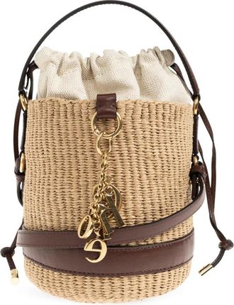 Chlo&eacute; Charms Basket Bag - Dames - Schoudertassen - Beige - ONE Size - Katoen - Tassen