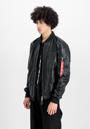 Alpha Industries Lederjacke ALPHA INDUSTRIES MA-1 VF Vegan Leather Light, Herren, Gr. XXL, schwarz, Obermaterial: 100% Polyurethan, Futter: 100% Polyester, Jacken Lede