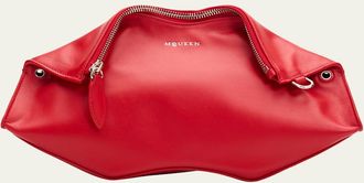 Alexander McQueen Manta Sculptural Smooth Leather Clutch Bag