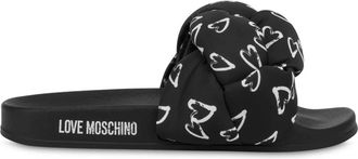 Love Moschino Sandali slides con stampa - Nero