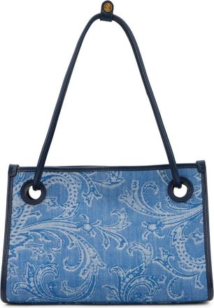 Etro Borsa Tote Media Jacquard Occhi - - Bags - unisex - Blu - ONE SIZE