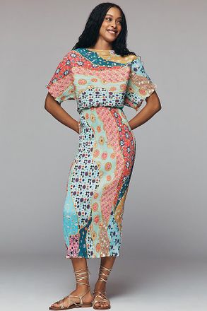Never Fully Dressed Tilly Short-Sleeve Off-Shoulder Maxi Dress