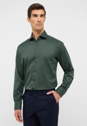 Eterna Langarmhemd ETERNA MODERN FIT, Herren, Gr. 44, Normalgr&ouml;ssen, dunkelgr&uuml;n, 100% Baumwolle, tailliert, Manschette, Hemden Langarmhemd, NON IRON (b&uuml;gelfr