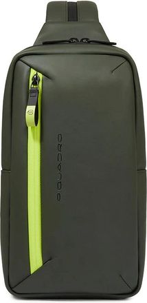 Piquadro Corner 2.0 Mono Sling Bag - Heren - Schoudertassen - Groen - ONE Size - Polyester - Tassen