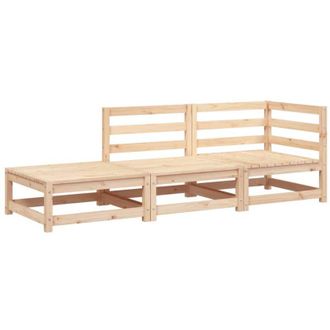 vidaXL Vidaxl - Garden Sofa with Footstool 2-Seater Solid Wood Pine