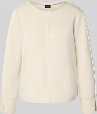 s.Oliver Black Label Regular Fit Sweatshirt mit Kontrastn&auml;hten in Beige, Gr&ouml;&szlig;e 34