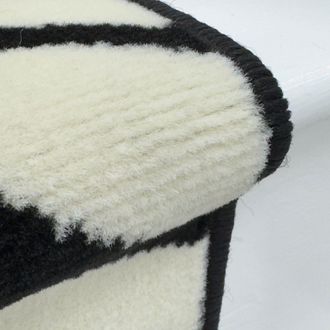 Runrug Stair Runner Carpet for Staircases - Soft & Comfy, 9mm - Zebra in White | Size: 70 cm x 570 cm
