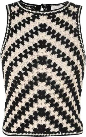 Zimmermann Gehaakt Tanktop - Dames - Tops zonder mouwen - Zwart - M - Katoen - Tops