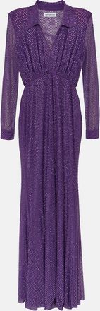 Self Portrait Embellished mesh maxi dress