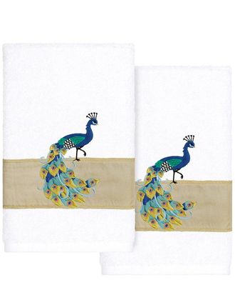 Linum Home Textiles 100% Turkish Cotton Penelope 2Pc Embellished Hand Towel Set