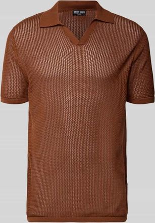 Antony Morato Slim Fit Poloshirt mit V-Ausschnitt in Rostrot, Gr&ouml;&szlig;e XXL