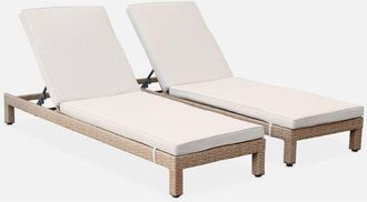 Sweeek Tumbona Multiposici&oacute;n De Resina Tejida, Set De 2