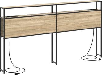 vidaXL Storage Headboard Sonoma oak 200 cm Engineered wood Vidaxl